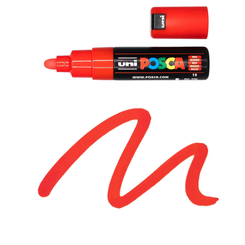 UNI Paint Marker Posca Pen Bullet Tip PC7M - Red
