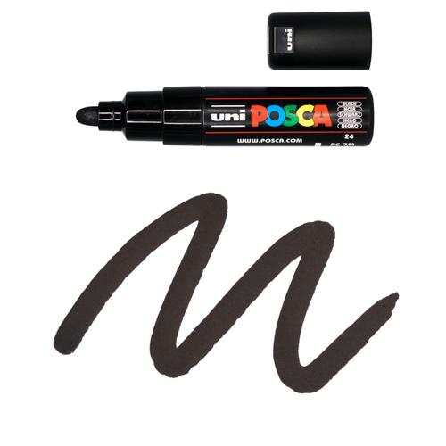 UNI Paint Marker Posca Pen Bullet Tip PC7M - Black