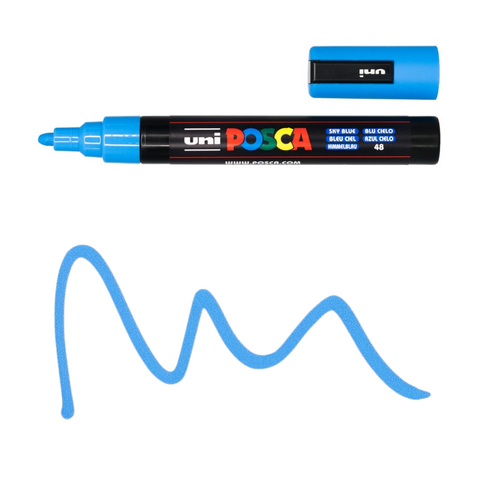 UNI Paint Marker Posca Pen Bullet Tip PC5M - Sky Blue