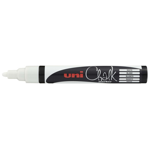 Uni Chalk Marker Bullet Tip 2.5mm - White