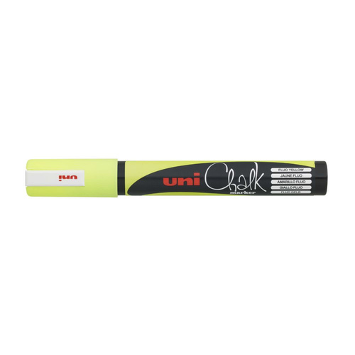 Uni Liquid Chalk Marker Bullet Tip 2.5mm PWE-5M - Fluoro Yellow