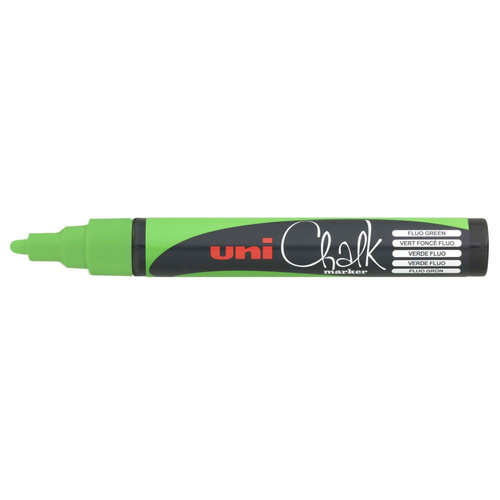 Uni Liquid Chalk Marker Bullet Tip 2.5mm PWE-5M - Fluoro Green