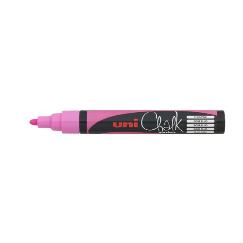 Uni Liquid Chalk Marker Bullet Tip 2.5mm PWE-5M - Fluoro Pink