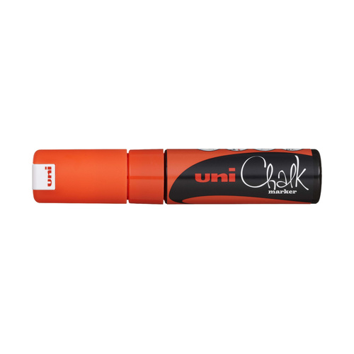 Uni Liquid Chalk Marker Chisel Tip 8mm PWE-8M - Fluoro Orange