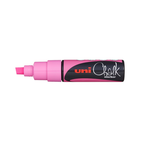 Uni Liquid Chalk Marker Chisel Tip 8mm PWE-8M - Fluoro Pink