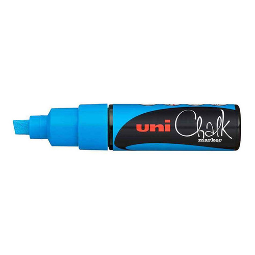 Uni Chalk Marker Chisel Tip 8mm - Light Blue
