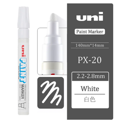 Uni-Ball uni Paint Marker Bullet Tip Medium Point Px20 Line Width 2.2-2.8mm WHITE  - 12 Pack