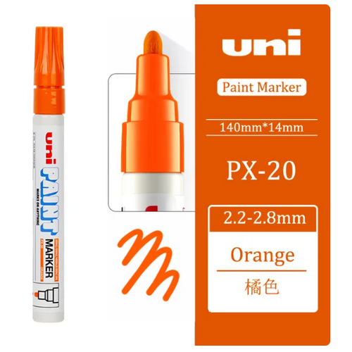 Uni-Ball uni Paint Marker Bullet Tip Medium Point Px20 Line Width 2.2-2.8mm ORANGE - 12 Pack