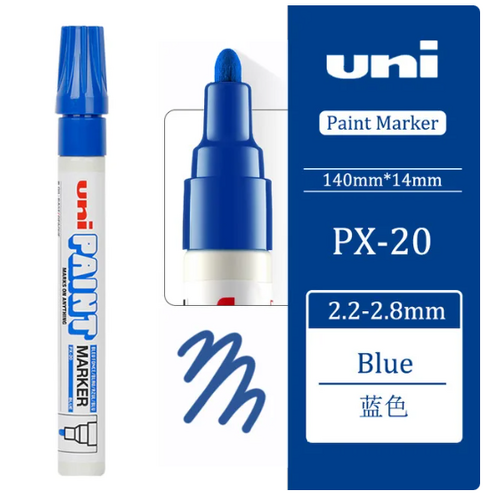 Uni-Ball uni Paint Marker Bullet Tip Medium Point Px20 Line Width 2.2-2.8mm BLUE- 12 Pack