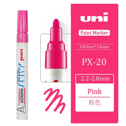 Uni-Ball uni Paint Marker Bullet Tip Medium Point Px20 Line Width 2.2-2.8mm PINK - 12 Pack