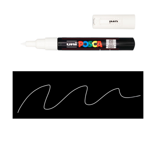 UNI Paint Marker Posca Pen Extra Fine Bullet Tip PC-1MWH - White