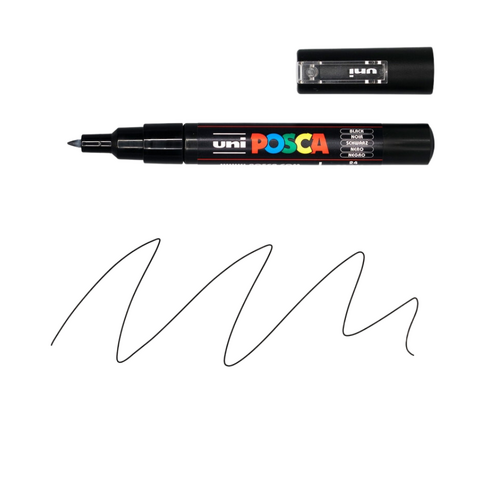 UNI Paint Marker Posca Pen Extra Fine Bullet Tip PC-1MBK - Black