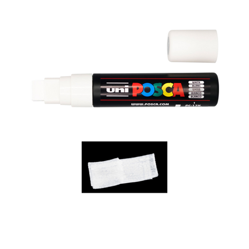 UNI Paint Marker Posca Pen Chisel Tip PC17K - White
