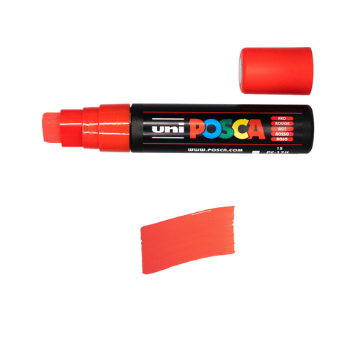 UNI Paint Marker Posca Pen Chisel Tip PC17K - Red
