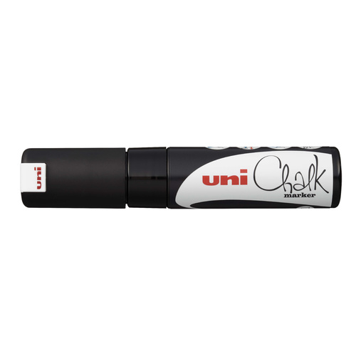 Uni Chalk Marker Chisel Tip 8mm - Black