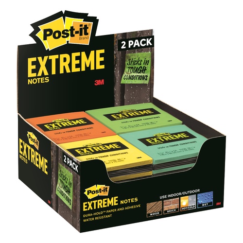 Post It Notes 76 x 76mm Extreme Mixed 2 Pack 