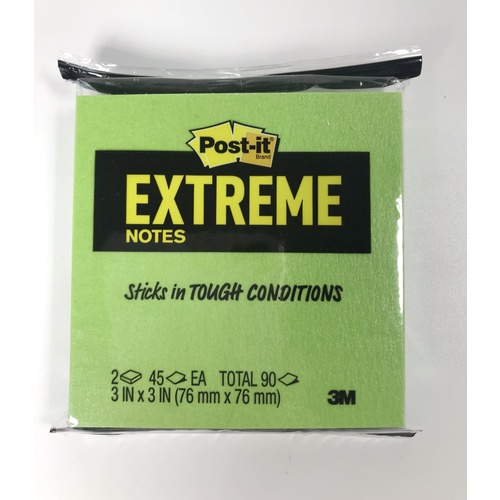 Post It Notes 76 x 76mm Extreme Mixed 2 Pack - Green