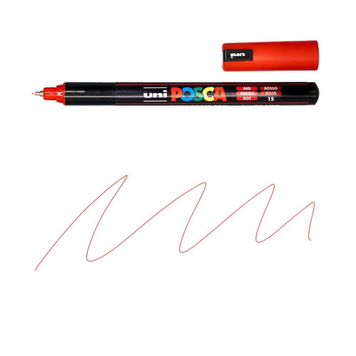 UNI Paint Marker Posca Pen Needle Point Tip PC1MR - Red