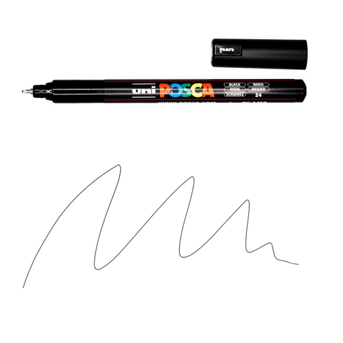 UNI Paint Marker Posca Pen Needle Point Tip PC1MRBK - Black