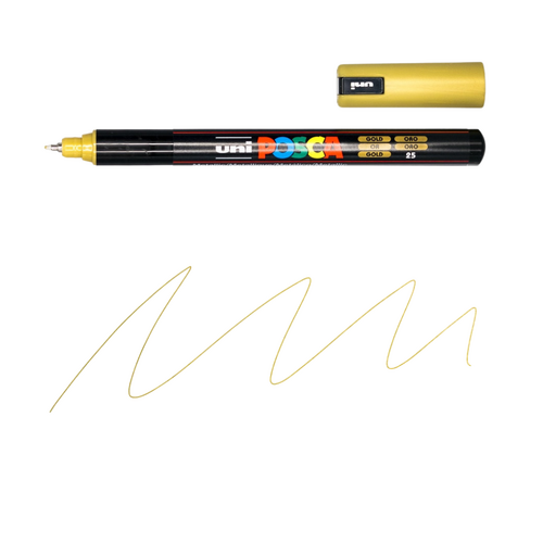 UNI Paint Marker Posca Pen Needle Point Tip PC1MR - Gold