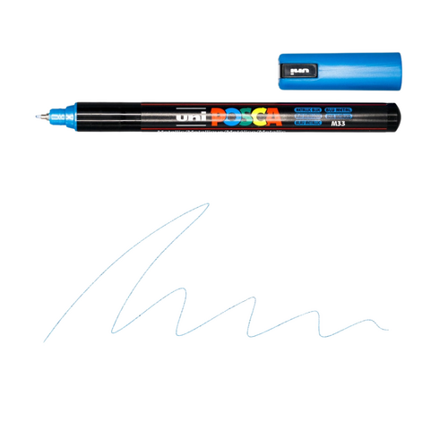 UNI Paint Marker Posca Pen Needle Point Tip PC1MR - Metallic Blue
