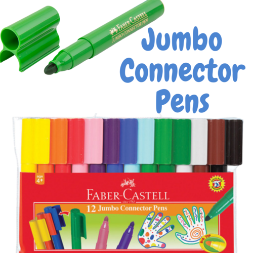 Faber Castell Jumbo Connector Marker Pens Assorted - 12 Pack