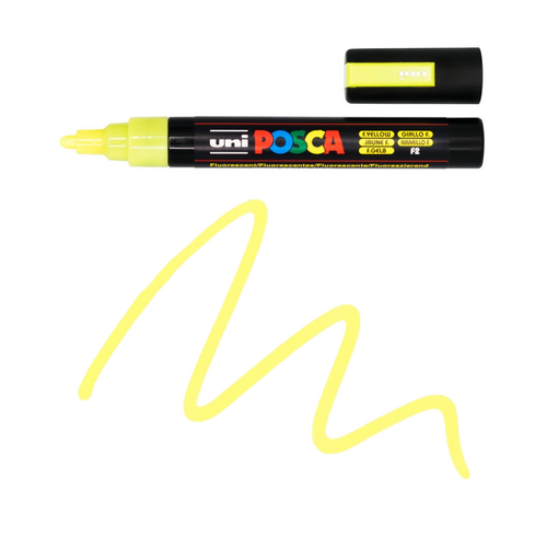 UNI Paint Marker Posca Pen Bullet Tip PC5M - Fluoro Yellow