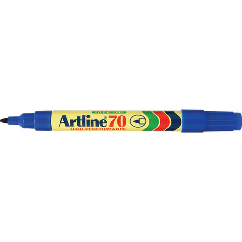 Artline 70 Permanent Marker 1.5mm Bullet Nib Blue - 12 Pack