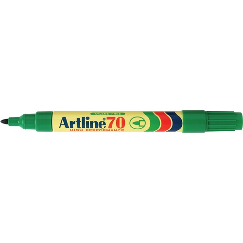 Artline 70 Permanent Marker 1.5mm Bullet Nib Green - 12 Pack