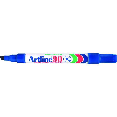 Artline 90 Permanent Marker 5mm Chisel Nib BLUE 109003 - 12 Pack