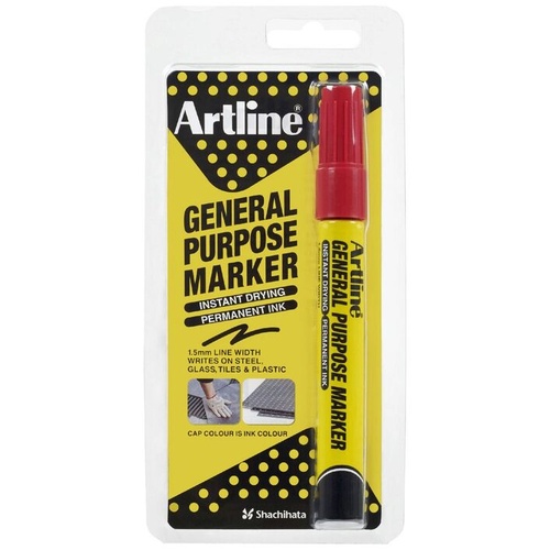 Artline General Purpose Permanent Marker 1.5mm - Red