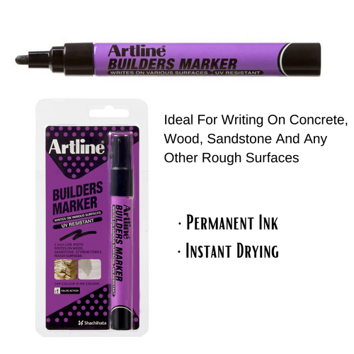 Artline Builder Permanent Marker 2.3mm Heavy Duty - Black