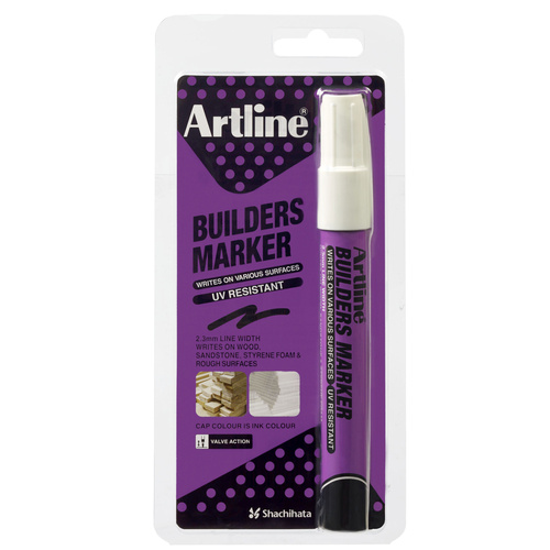 Artline Builder Permanent Marker 2.3mm Heavy Duty - White