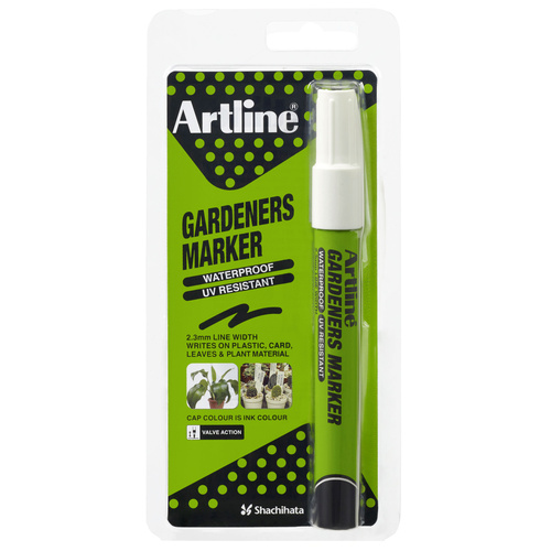 Artline Gardeners Permanent Marker 2.3mm WaterProof UV Resistant - White