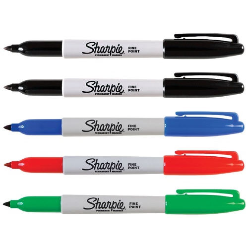 Sharpie Permanent Markers Assorted Colours 5 Pack - 30653PPA