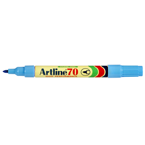Artline 70 Permanent Marker 1.5mm Bullet Nib Light Blue - 12 Pack