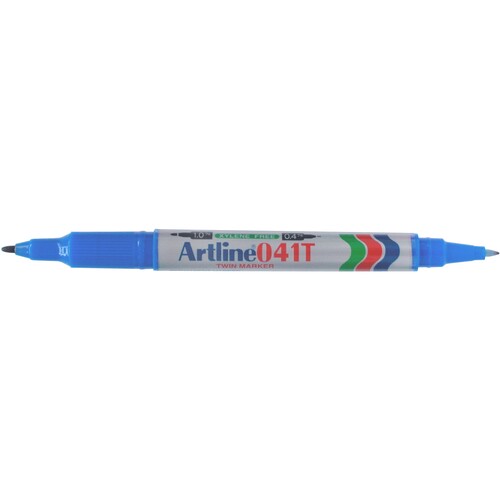  Artline 041T Permanent Marker Twin Tip Blue - 12 Pack