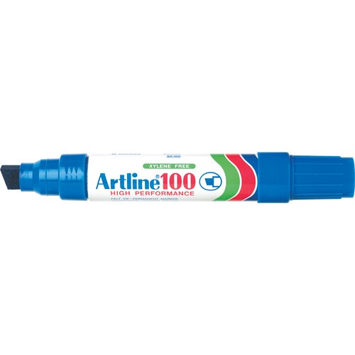 Artline 100 Permanent Marker Chisel Nib 12mm Blue