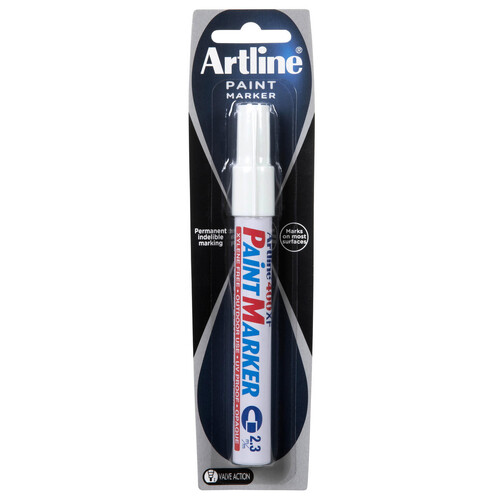 Artline 400 Permanent Paint Marker 2.3mm Bullet Tip 140033 - WHITE 