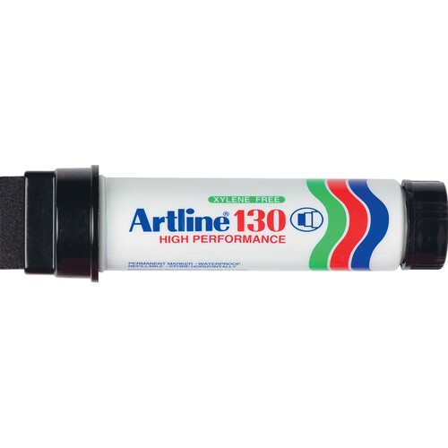 Artline 130 Wedge Nib Permanent Marker 30mm Black - 6 Pack