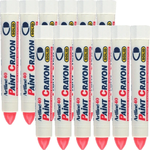 Artline 40 Permanent Paint Crayon RED 104002 - 12 Pack