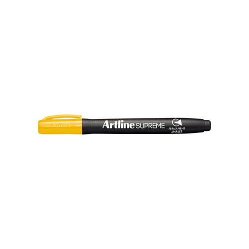 Artline Supreme Permanent Markers Pen Bullet Tip 1mm YELLOW 107107 - 12 Pack