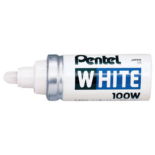 12 X Pentel 100W Stubby Permanent White Marker
