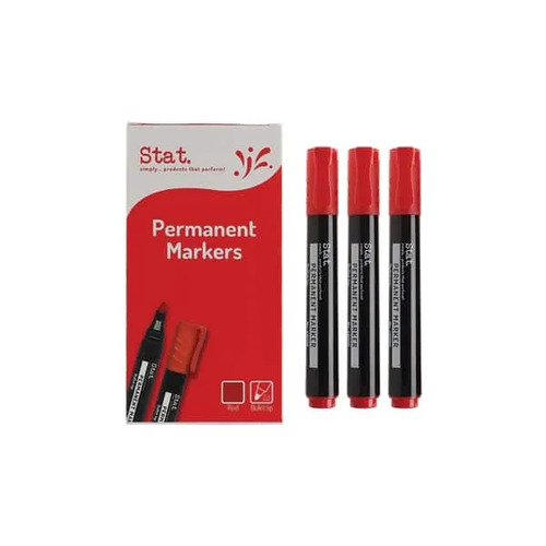Stat RED Permanent Marker Bullet Tip 2mm - 12 Pack