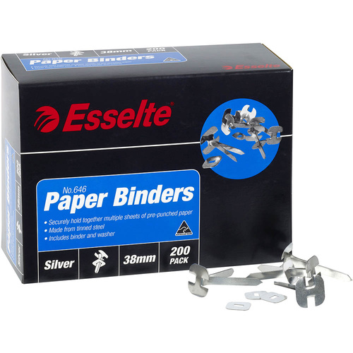 Celco 38mm Paper Binder Fastener Split Pins 646  - 200 Pack