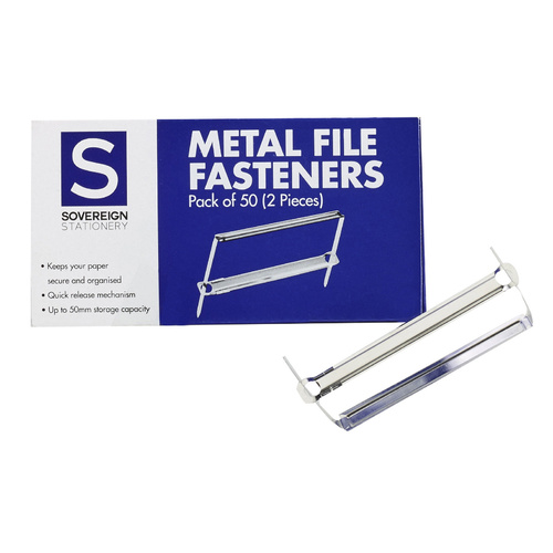Sovereign Paper File Fastener 2 Piece 50 Pack