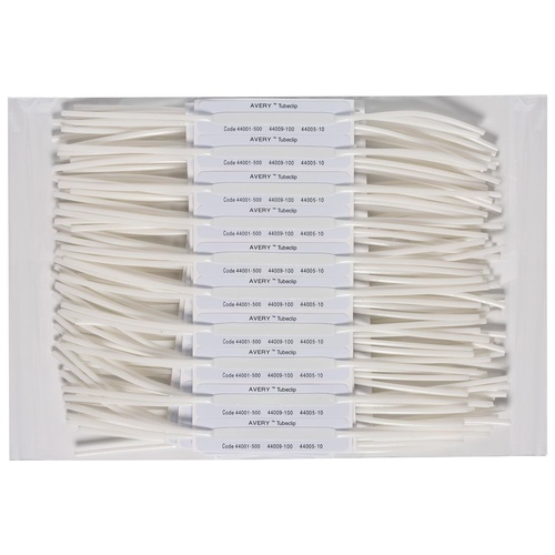 4 X Avery Tubeclip White Self Adhesive Base Only 100 Pack (4 X 100 Packs) - Base Only