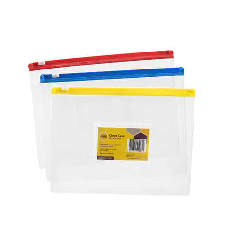 Marbig Data Document Case Envelope A5 Transparent With Zip 90082 - Assorted