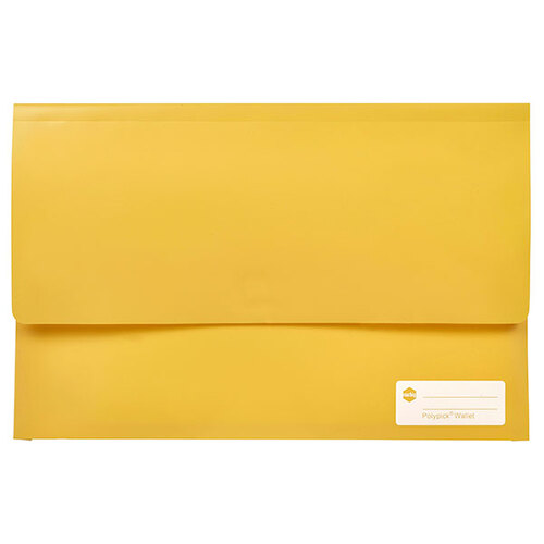 Marbig A4/Foolscap Polypick Document Wallet 2011005 - Yellow
