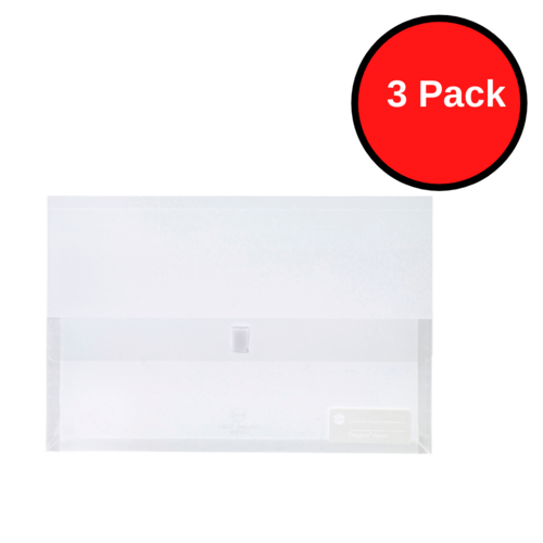 3 X Marbig A4/Foolscap Polypick Document Wallet 2011012 - Clear